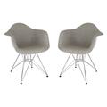 Kd Americana 31 x 24.25 x 25 in. Willow Fabric Eiffel Accent Chair, Grey, 2PK KD3036482